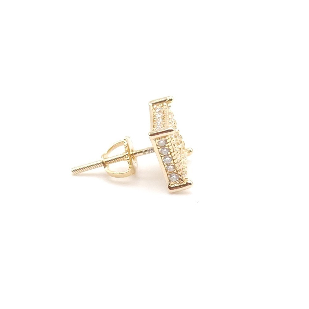 925 Silver Gold Moissanite Stud Earrings - Picture 8 of 13